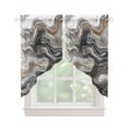 thumbnail image 1 of Black Marble Swag Valances for Windows, Retro Chic Abstract Mottled Texture Art Rod Pocket Sheer Valances for Small Windows, Swag Toppers Light Filtering for Kitchen Living Room 2 Panels 36''x36'', 1 of 6