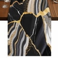 thumbnail image 1 of Black Marble Table Runner 120 Inches Long,Grey Gold Texture Vintage Farmhouse Art Cotton Linen Table Runners Dresser Scarves,Fabric Tabletop Scarf Furniture Cover for Home Dinner Party 13"x120", 1 of 9