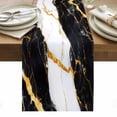 thumbnail image 1 of Black Marble Table Runner - 36 Inch Long, Kitchen Dining Table Runner Dresser Scarves, Luxury Gold White Abstract Cracks Artwork Farmhouse Decor for Coffee Tables Wedding Party Banquet, 1 of 8