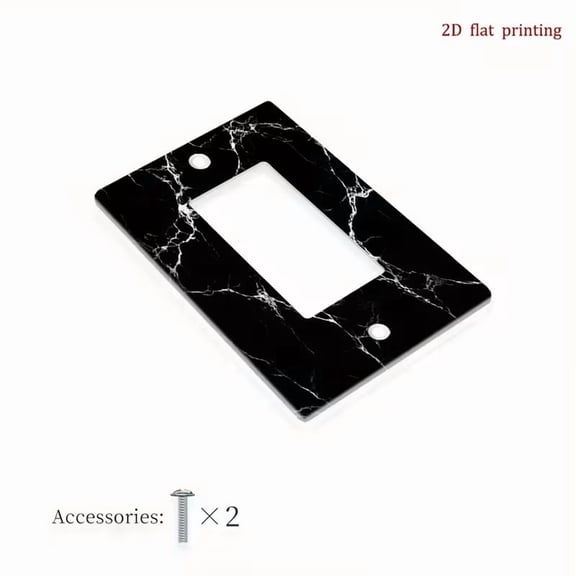 Black Marble Vein Wall Plate for Single Double Light Switches Rocker