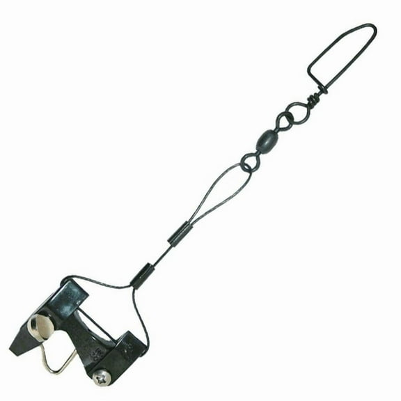 Black Marine Flat Line Fishing Release Clip Connects to Rope Cleat RC80