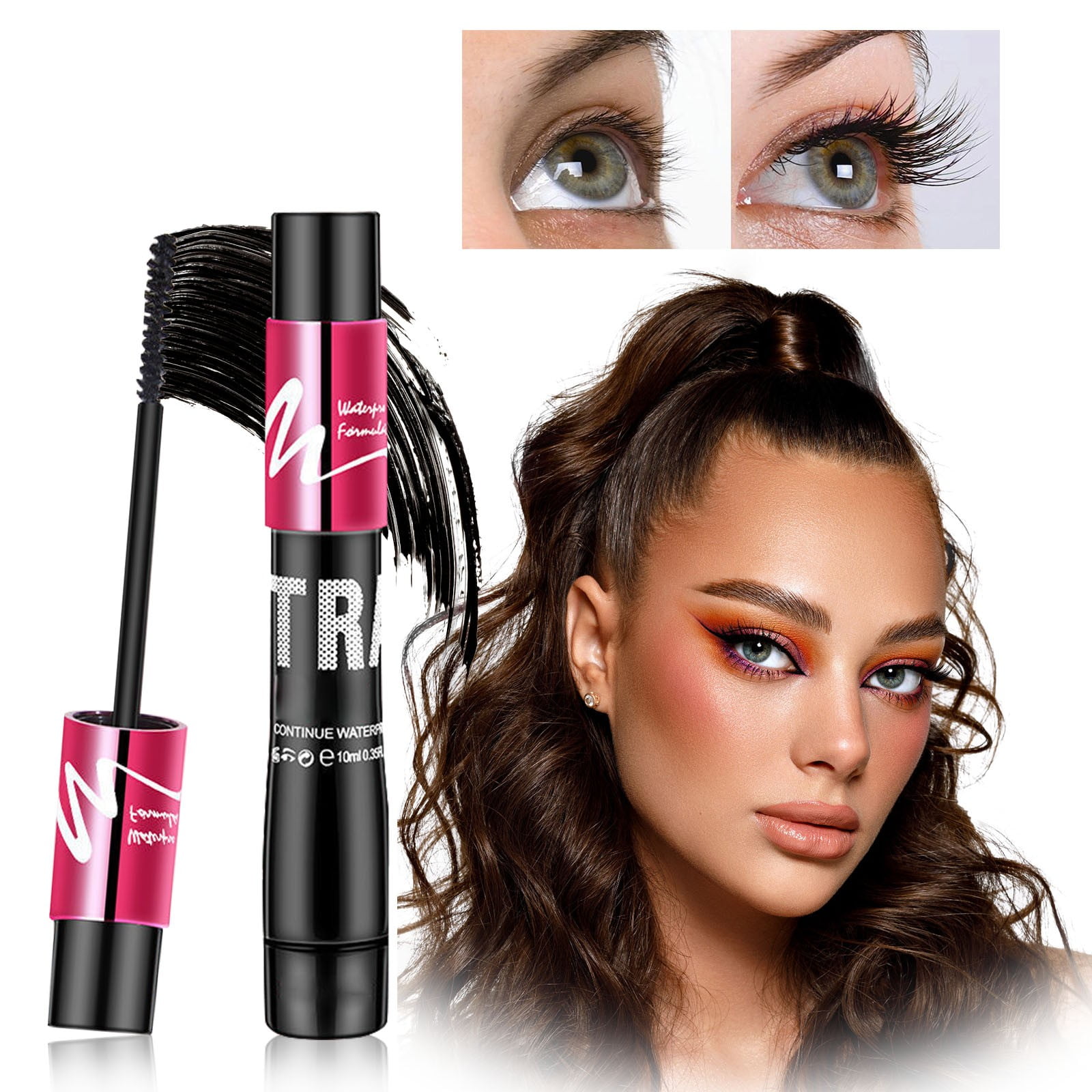 Black Mascara Women's Use Portable Natural Long Curl Thick Mascara No