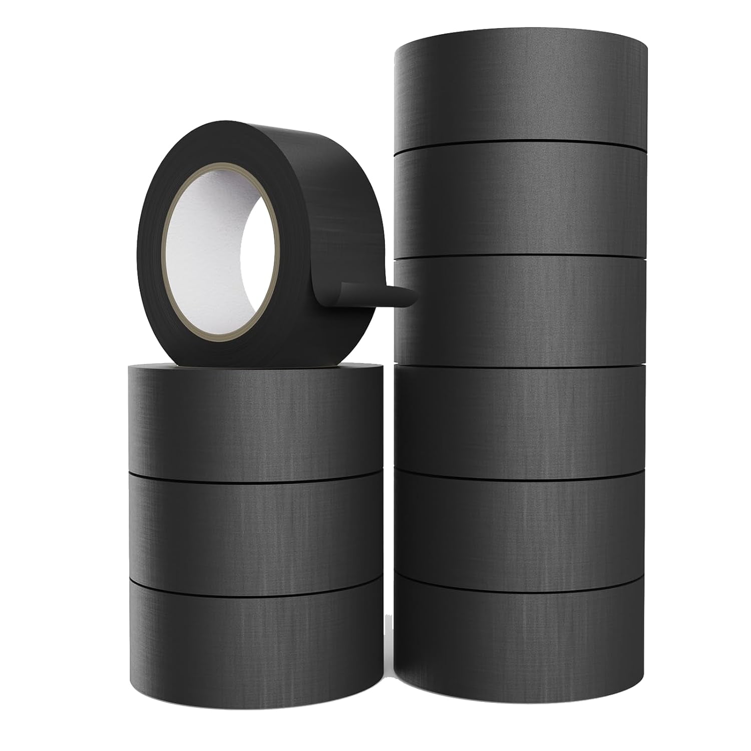 Black Masking Tape 2 Inch Wide Bulk, 10 Rolls Black Painters Tape 1.88