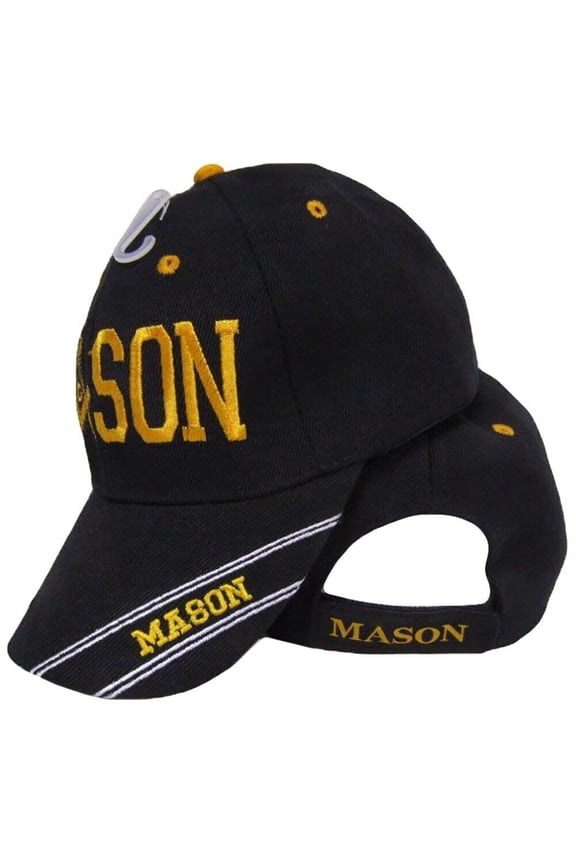 Black Mason Masonic Lodge Gold Letters Ball Cap Hat CAP961 (TOPW)