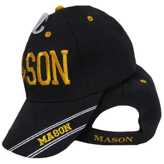 Black Mason Masonic Lodge Gold Letters Ball Cap Hat CAP961 (TOPW)