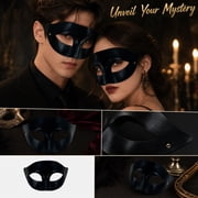 Black Masquerade Mask, Halloween Mask 7 Inch Eye Mask for Masquerade Party, Prom Masquerade Mask, Halloween Masquerade Ball and Couple Events, 1 Pack