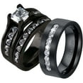 thumbnail image 1 of Black Matching Rings His Her Rings Couple Rings 1CT CZ Women Wedding Ring Sets, 1 of 7
