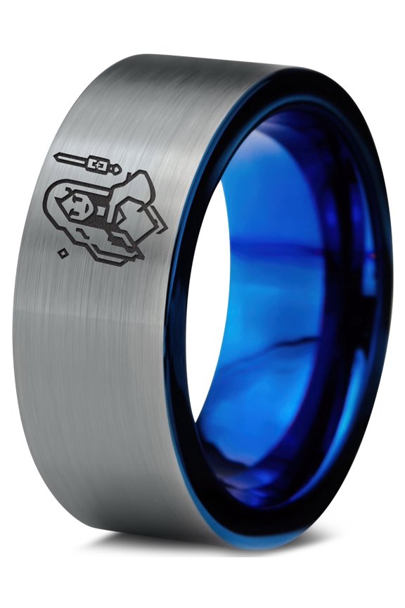 Gifts for Boyfriend Womens Gray Rings Gamer Tungsten Pinky Ring 40th Anniversary Gift King