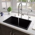 thumbnail image 1 of Black Matte 30" x 18" Fireclay Undermount / Drop In Fireclay Kitchen Sink, 1 of 12