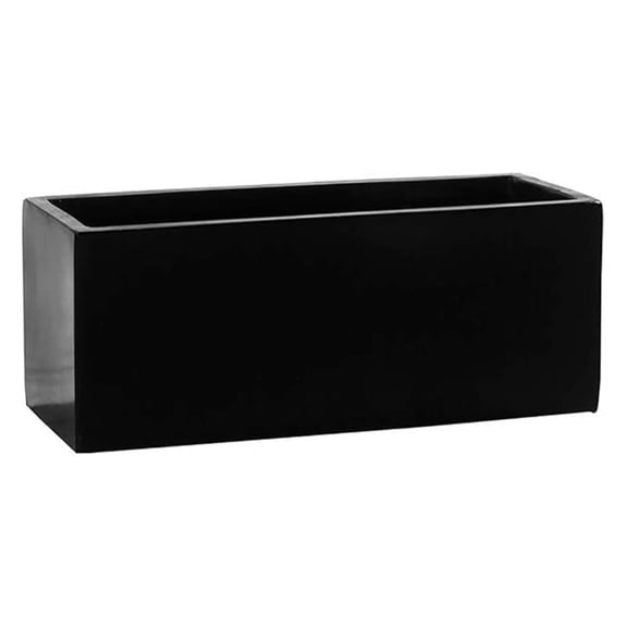Black Matte Rectangle Flower Pot Modern Rectangular Balcony and Window Planter Box, 8" H x 8" W x 20" L - The Series