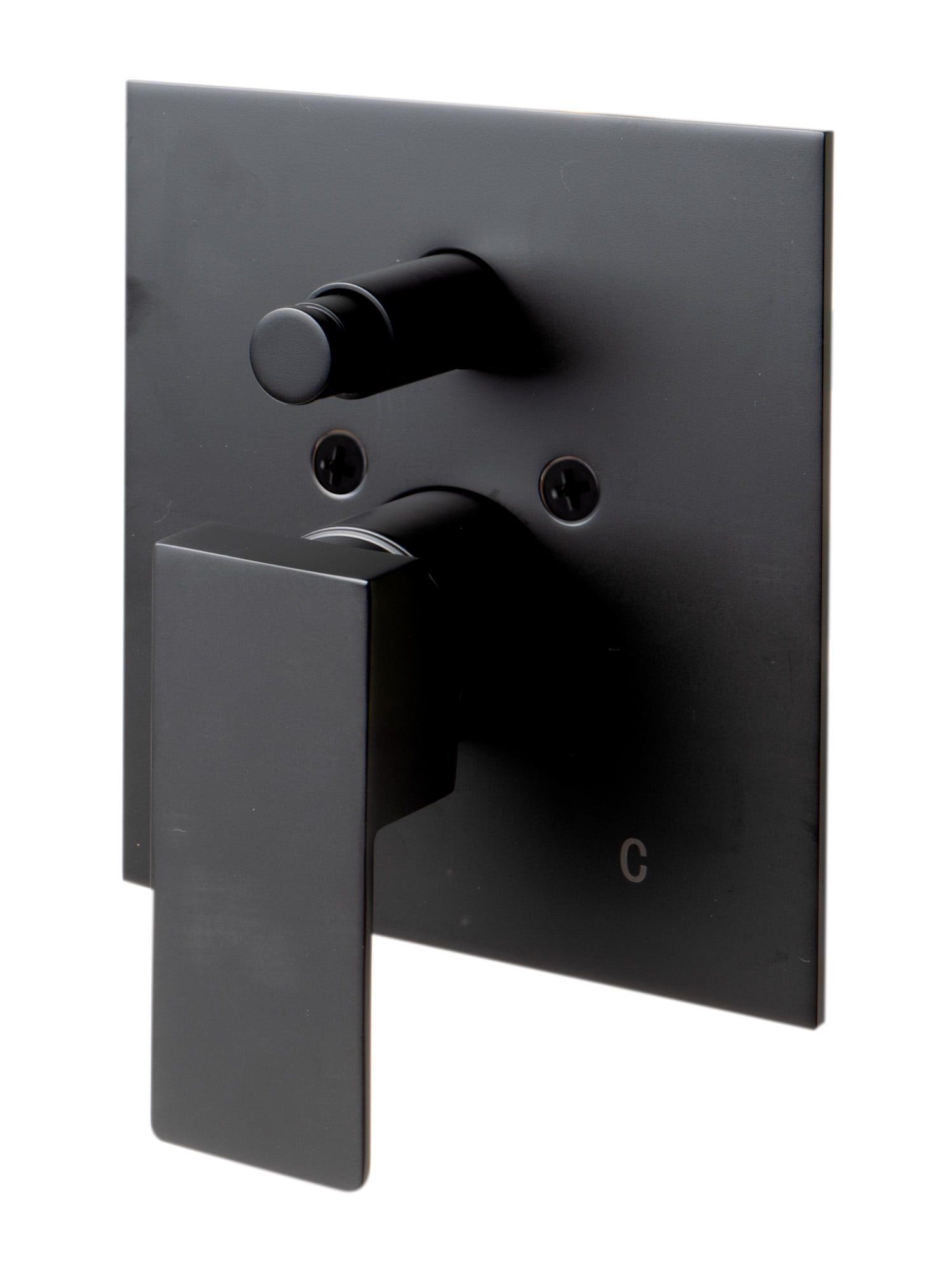 Matte Black Wall-Mounted Shower Valve with Lever Handle
