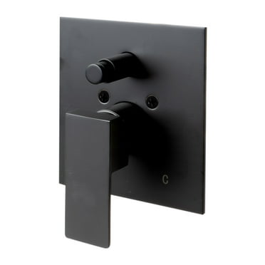 Black Matte Shower Valve with Square Lever Handle and Diverter