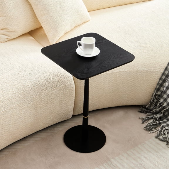 Black Matte Square MDF Desk / In Sofa Corner or Lounge / Stylish and Practical