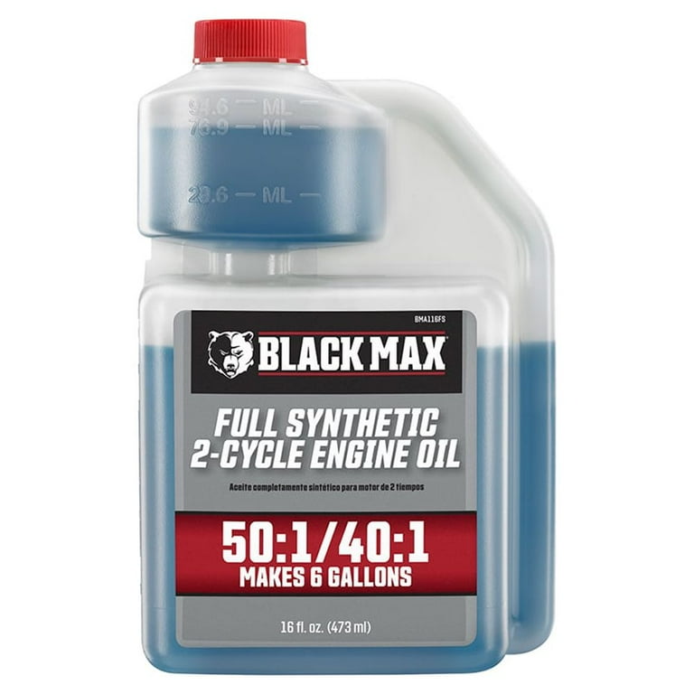 Black Max 16oz Full Synthetic 10W 30 2 Cycle Oil Makes 6 Gallons