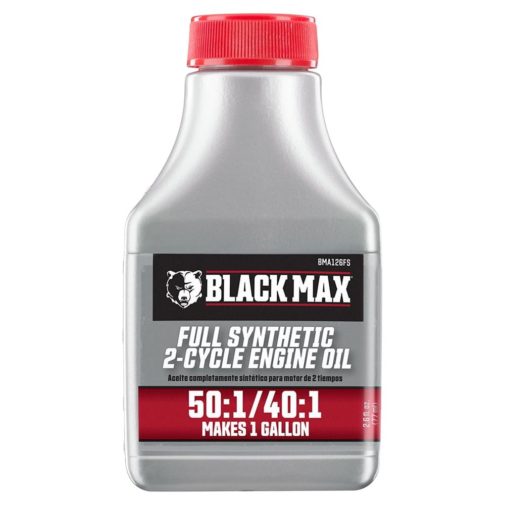 Black Max 2.6oz Full Synthetic 2Cycle Oil, Makes 1 Gallon