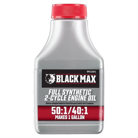 Black Max 2.6oz Full Synthetic 2-Cycle Oil, Makes 1 Gallon