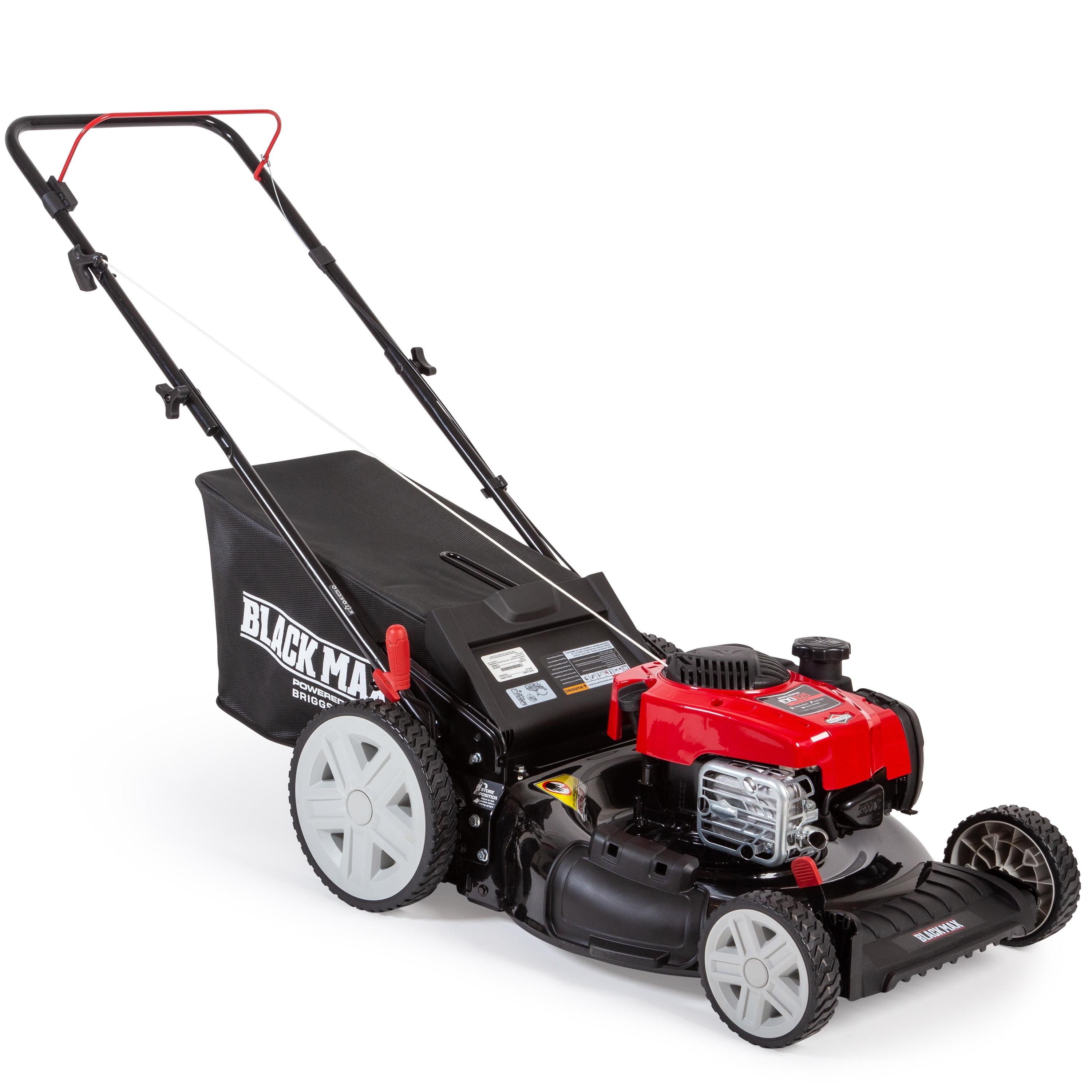 Black Max 21-inch 150cc Gas Push Mower with Mow-N-Stow (Assembled Weight  57.8 pounds Height 39.6) 