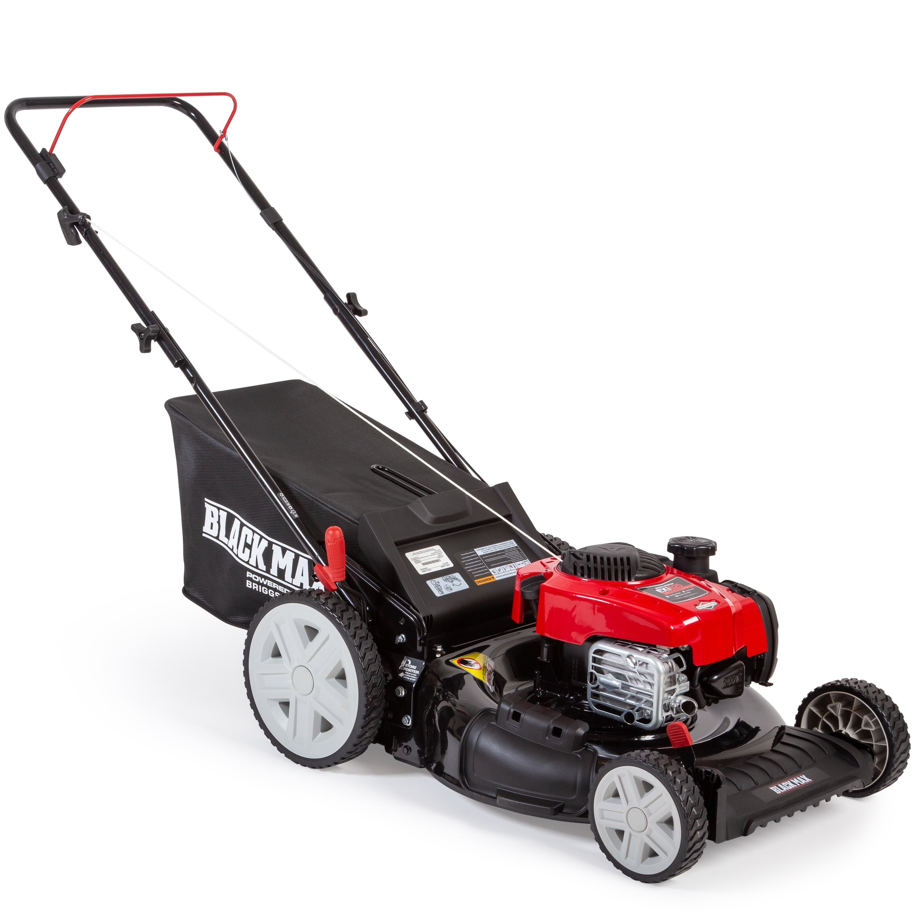 Black Max 21 inch 150cc Gas Push Mower with Mow N Stow Assembled Weight 57.8 pounds Height 39.6 Walmart