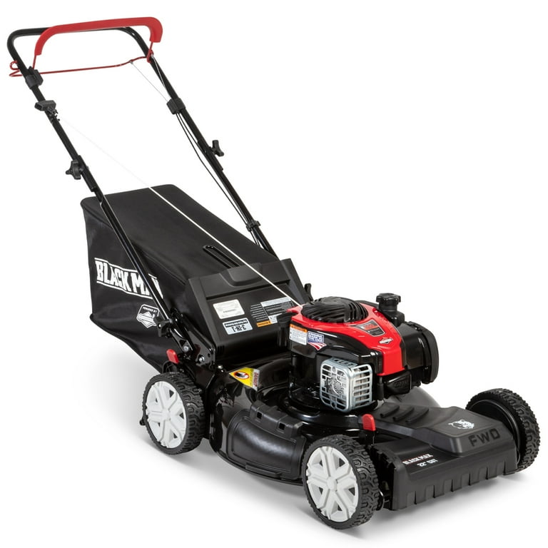 Black Max Self Propelled Mower 140cc 550 Series Briggs and Stratton Engine Assembled Weight 62.8 Pounds Height 37.5 Walmart