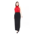 thumbnail image 1 of Black Maxi Back Slitted Long Casual Pencil Skirt for Women, 1 of 3