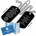thumbnail image 1 of Black Medical Alert ID Dog Tag Anodized Aluminum w. 27" Chain. Incl. 18 Lines of Engraving and Emergency Medical Information Card. Complimentary Access PHR (Personal Health Record), 1 of 8