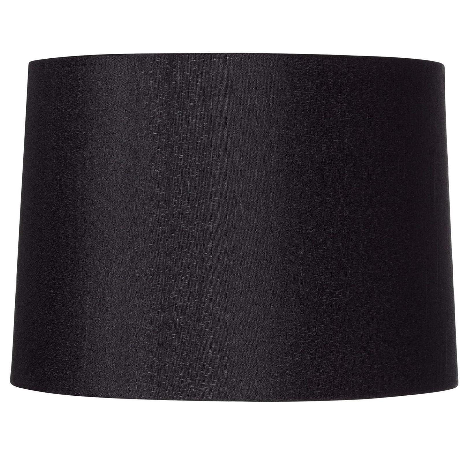 Elegant Black Polyester 14" Drum Lamp Shade with Chrome Fitter