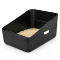 thumbnail image 1 of Black Medium High Sided Semi Open Cat Litter Box for Cats Under 13 Lbs, 1 of 5