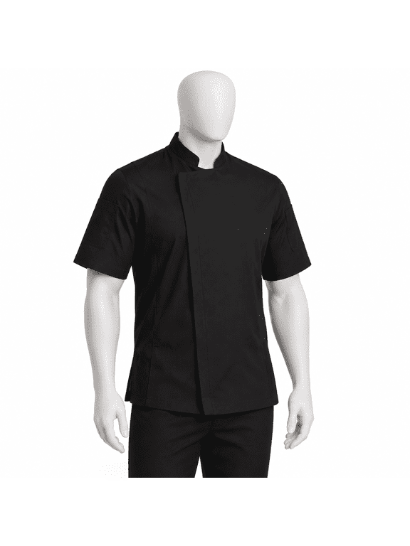 Black Medium Short Sleeve Chef Coat Jacket Kitchen Work Wear