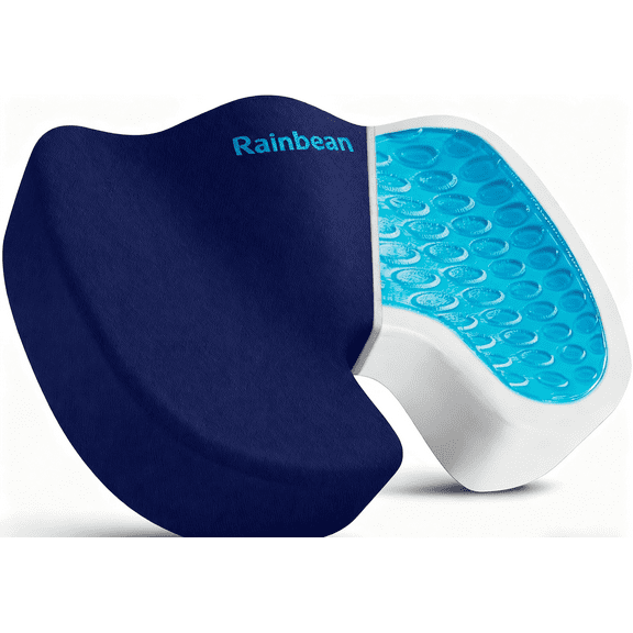 Black Memory Foam Seat Cushion, 4" Thick Ergonomic Cushion for Office Chair Car Driver, Non-Slip Pain Relief Pad with Removable CoverMemory Foam Coccyx Cushion for Office, Car & Wheelchair