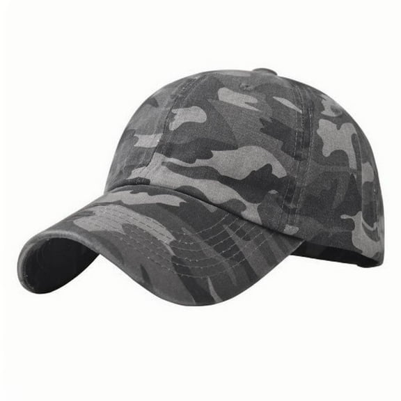 Black Men And Women Washed Camouflage Baseball Hat For Sports And Daily Wear