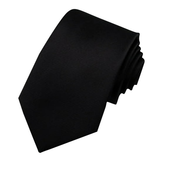 Black Men Business Hand Tie With Solid Polyester Design For Formal Wear