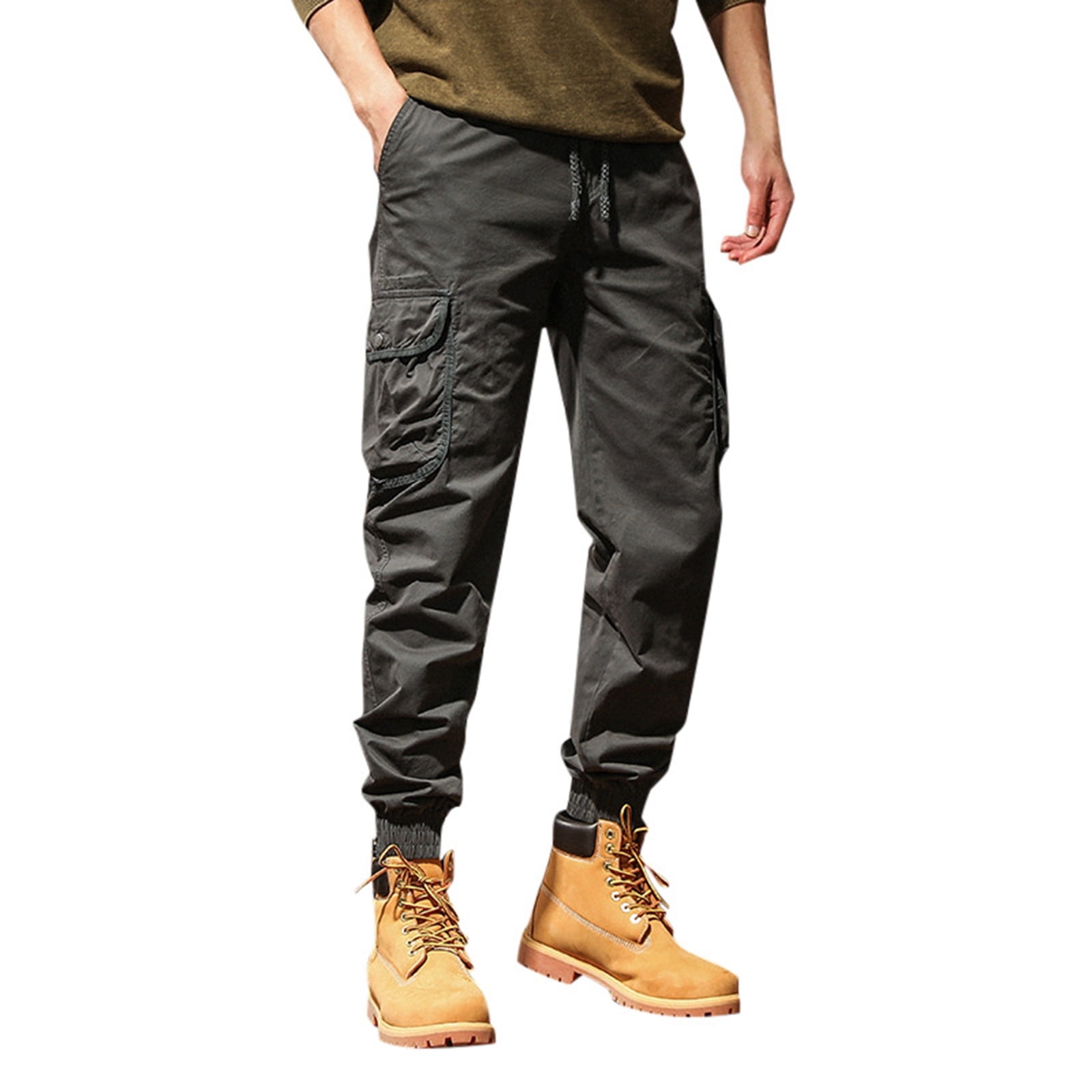 Black Men Cargo Pants Cargo Jeans for Men Big and Tall Cargo Jeans for