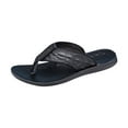 thumbnail image 1 of Black Men Clip Toe Flip Flops Top Layer Cowhide Soft Bottom Breathable Soft Leather Beach Comfortable, 1 of 9