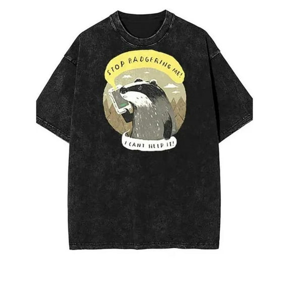 Black Men Cotton Tee Vintage Washed Wax Print Thick Fashion Casual Short Sleeve S-2XL Plus Size