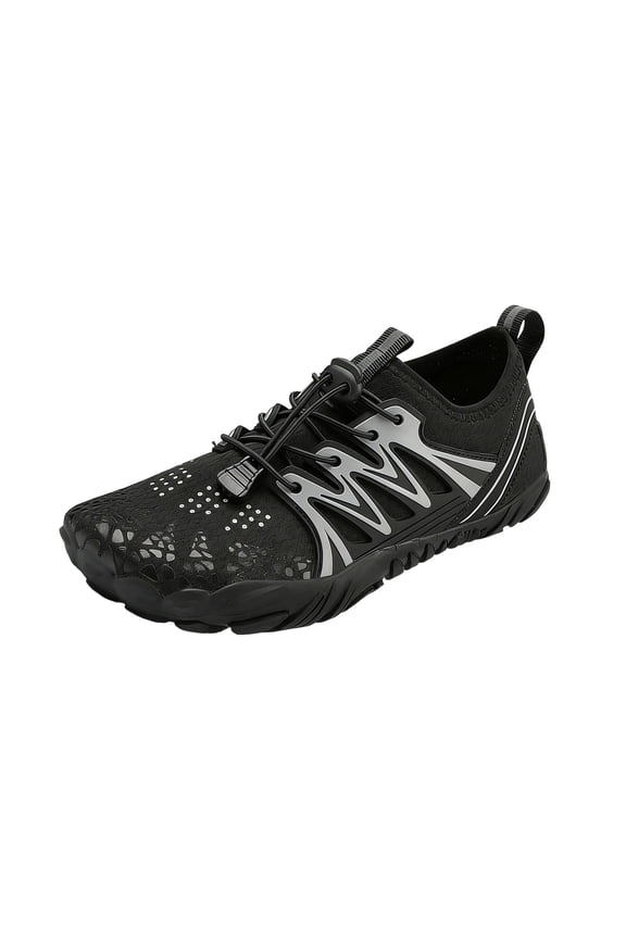 Black Men’S Casual Printed Base Water Tracing Shoes Diving Plus Size Comfortable Breathable Fashion Spring Summer