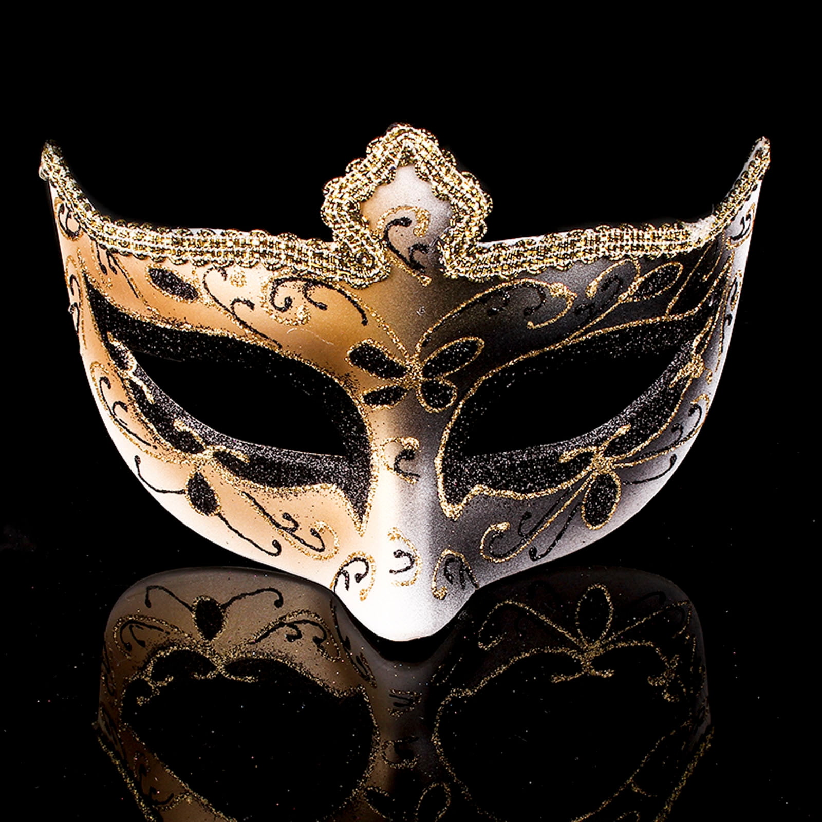 Venetian Masquerade Plastic Black Mask 1660