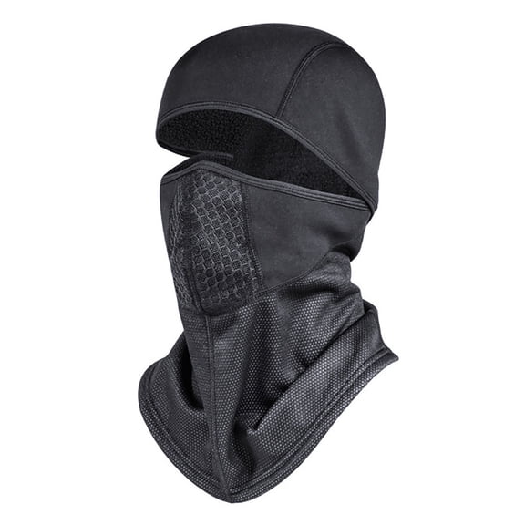 Black Men'S Outdoor Warm Sports Skiing Head Cover With Neck Protection For Cold Weather Windproof Thermal Wear For Winter Sports And Outdoor Use Free Size