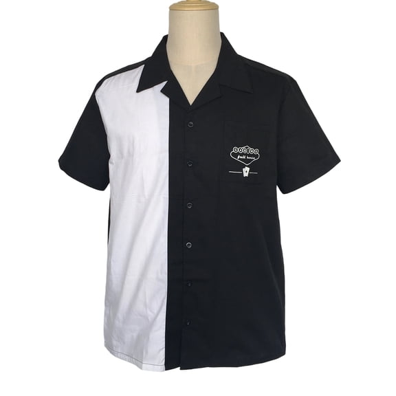 Black Men Shirts Solid Color Vintage Style Casual Tops