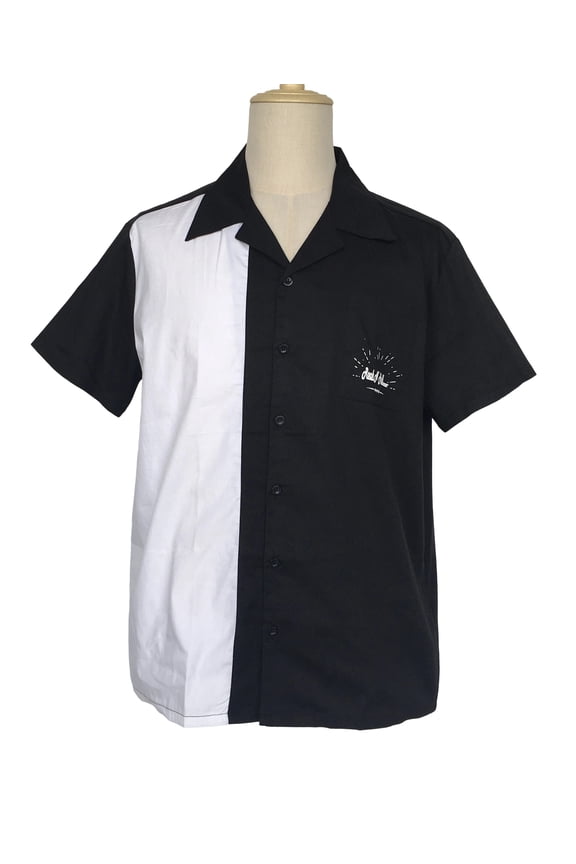 Black Men Shirts Solid Color Vintage Style Casual Tops