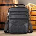 thumbnail image 1 of Black Men's Natural Leather Shoulder Bag Small Male Genuine Leather Handbag Easy Travel Crossbody Bag Quality Messenger Bag (Black), 1 of 7