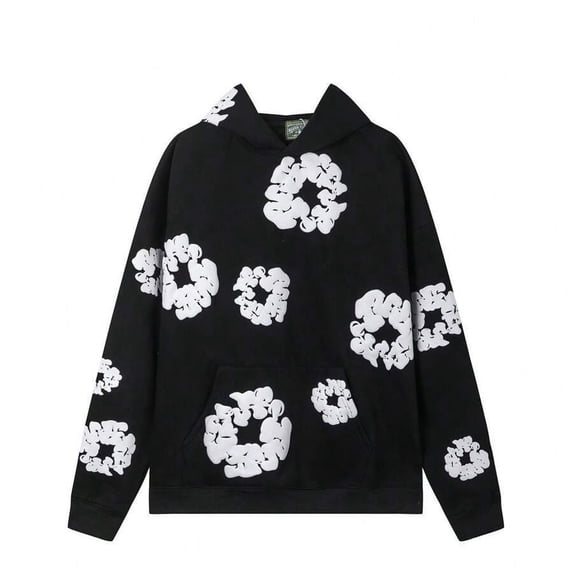 Black Mens 1-Piece Set Streetwear Hoodie | 400g Acrylic & Canvas | 3D