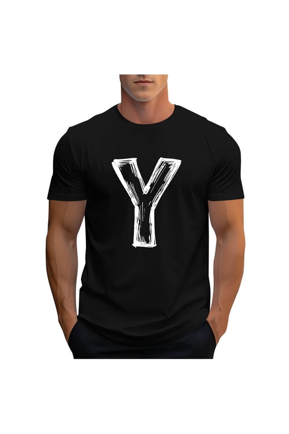 Black Mens Crew Neck Top Track Athletic Lounge Running Blouses for Mens Short Sleeve Letter Graphic Summer Fall Shirts 2026 Clothing Fashion Country Concert 3XL