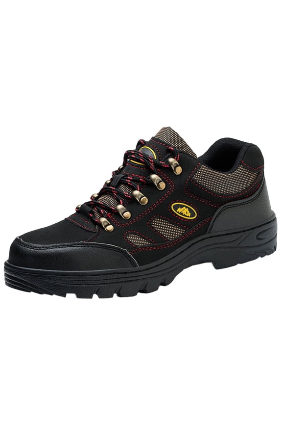 Black Mens Hiking Shoes Closed Toe Design Comfort Cushioned Insole Anti Slip Traction Suitable For Outdoor Trailing And Daily Activities Size 44