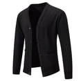 thumbnail image 1 of Black Mens Jackets V Neck Button Down Casual Shacket Plain Fall Winter 2025 Clothes for Men, 1 of 5