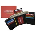 thumbnail image 1 of Black Mens Leather RFID Trifold Card ID Wallet W/ Removable Card Holder & Gift Box, 1 of 17