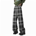 thumbnail image 1 of Black Mens Loose Fit Trousers Pants for Mens Brunch Victorian Plaid Flare Bell Bottom Fall Summer Trousers Pants 2025 Soft Comfy Clothing 4XL, 1 of 3