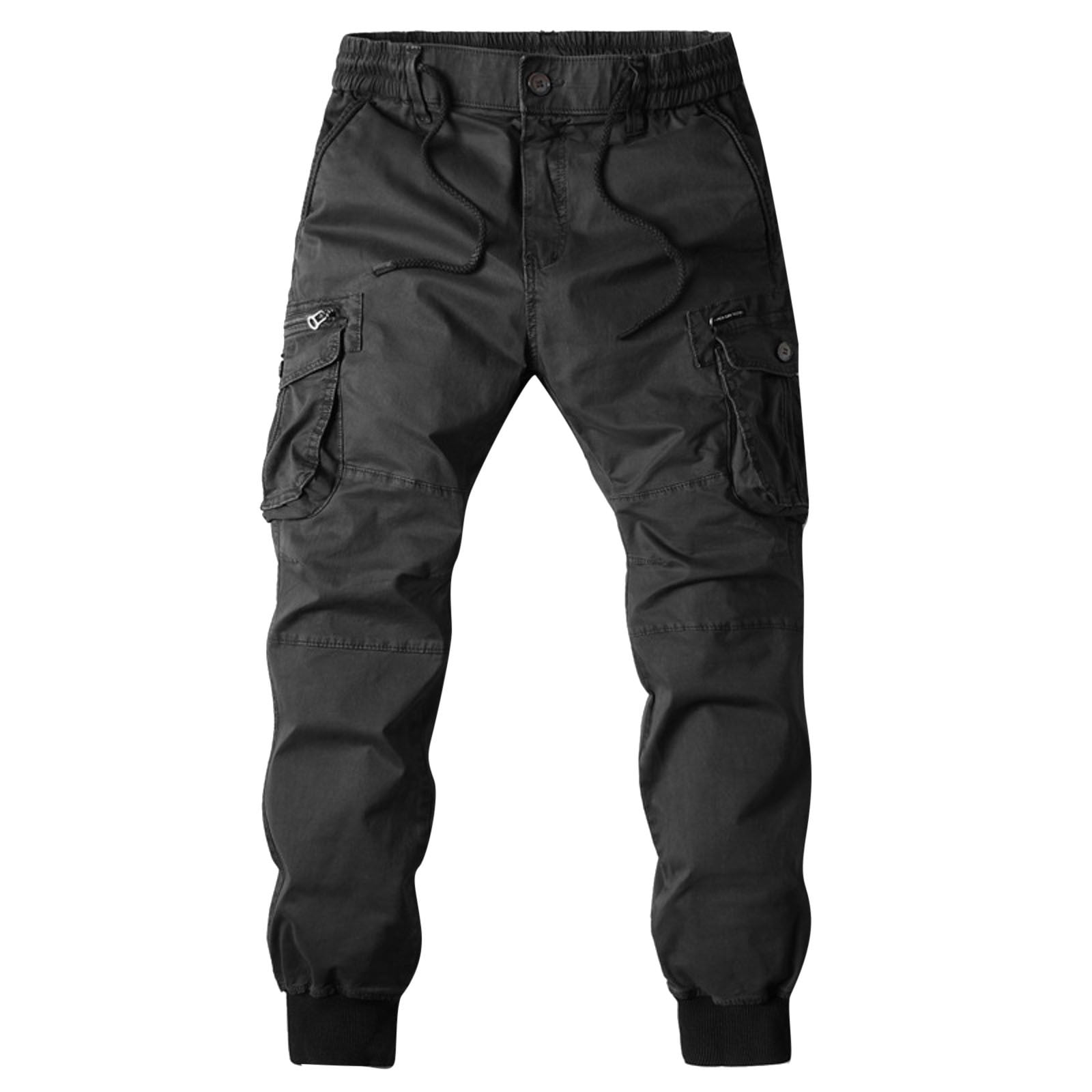 Black Mens Pants Four Seasons Mens Plus Size Pants Fashion Multicolor ...