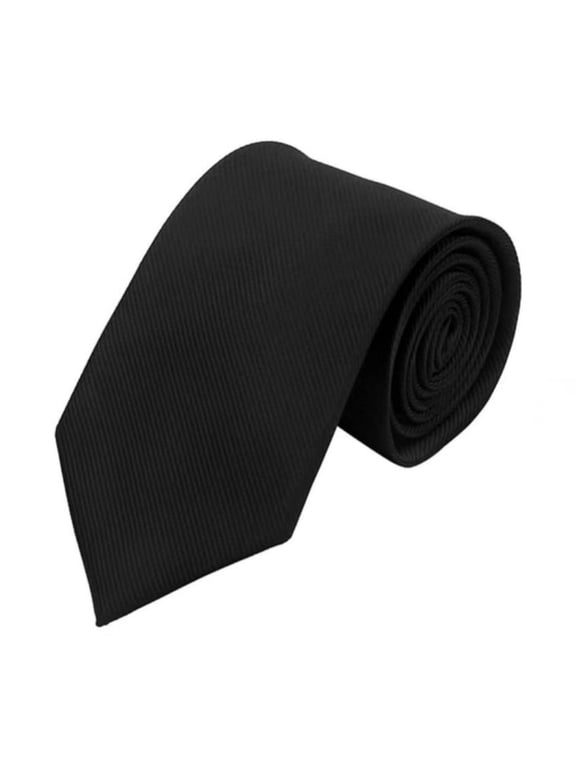 Black Mens Professional Polyester Necktie With Easy Zipper Closure For Business Attire And Daily Office Wear Featuring A Comfortable Fit And Durable Material