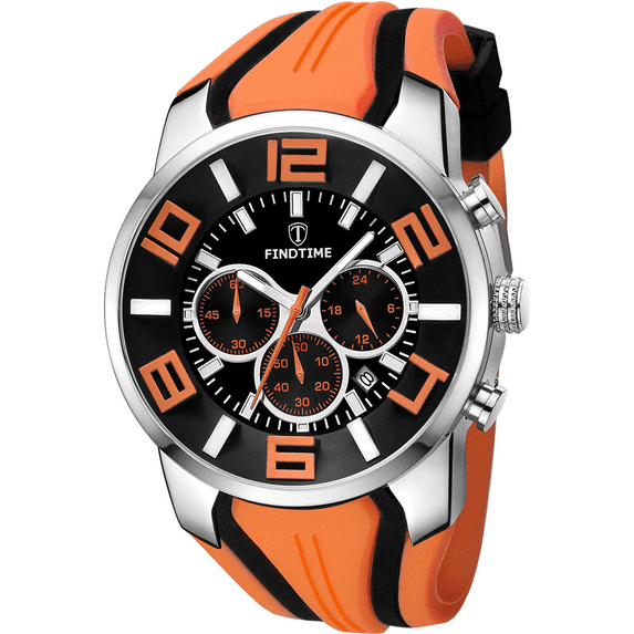 Black Mens Sport Watches for Men Green Orange Red Blue Bright Colorful Reloj Hombre Cool Unique Analog Stylish Wrist Watch Chronograph for Running Training Stopwatch