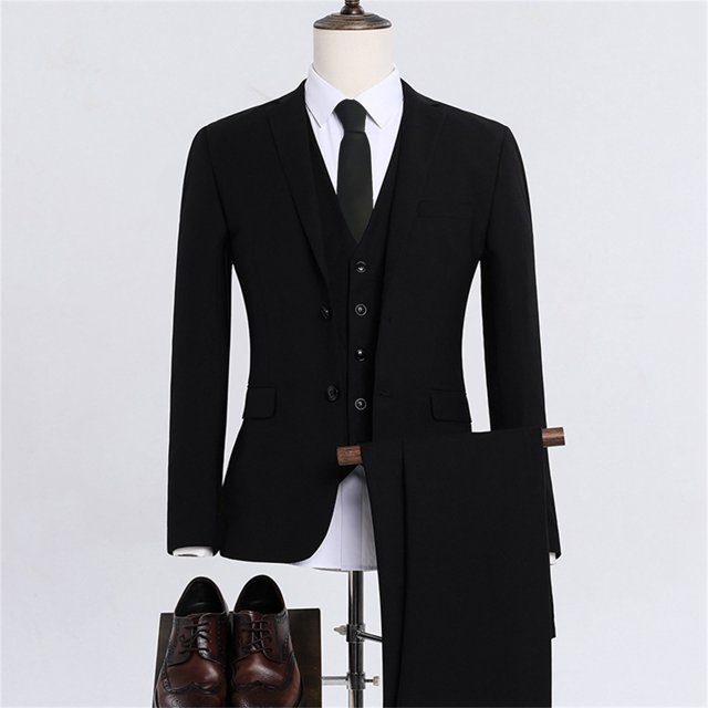 Black Mens Suit BK1 Slim Fit Cultivate Oneself Men Suit Men Suits XL